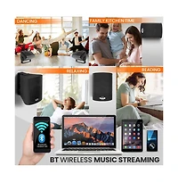 Pyle 5.25” Bluetooth Wireless Wall Mountable Speaker System with 2-Way Full Range Stereo Sound, 300W Rms
