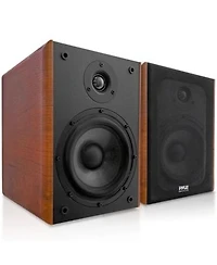 Pyle Home Theater Bookshelf Speakers 1 Silk Dome Tweeter Aluminum Voice Coils Pair.