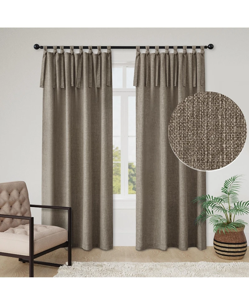 Garrett Textured Tie Knots Curtains Pair