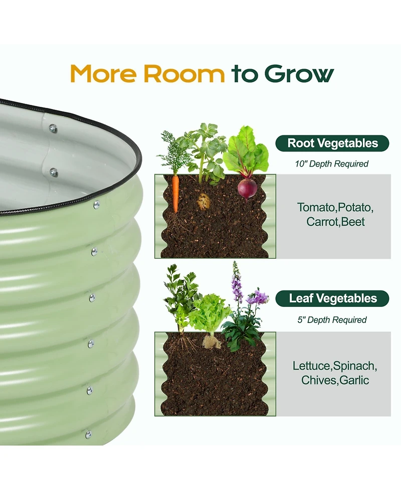 Aoodor Modular Metal Raised Garden Bed - Aluzinc Material