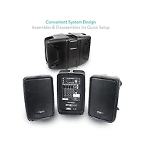 Pyle Bluetooth Pa Speaker & Amplifier Mixer System Kit - Dual Loudspeakers, 8-Channel Audio Mixer, MP3/Usb Reader