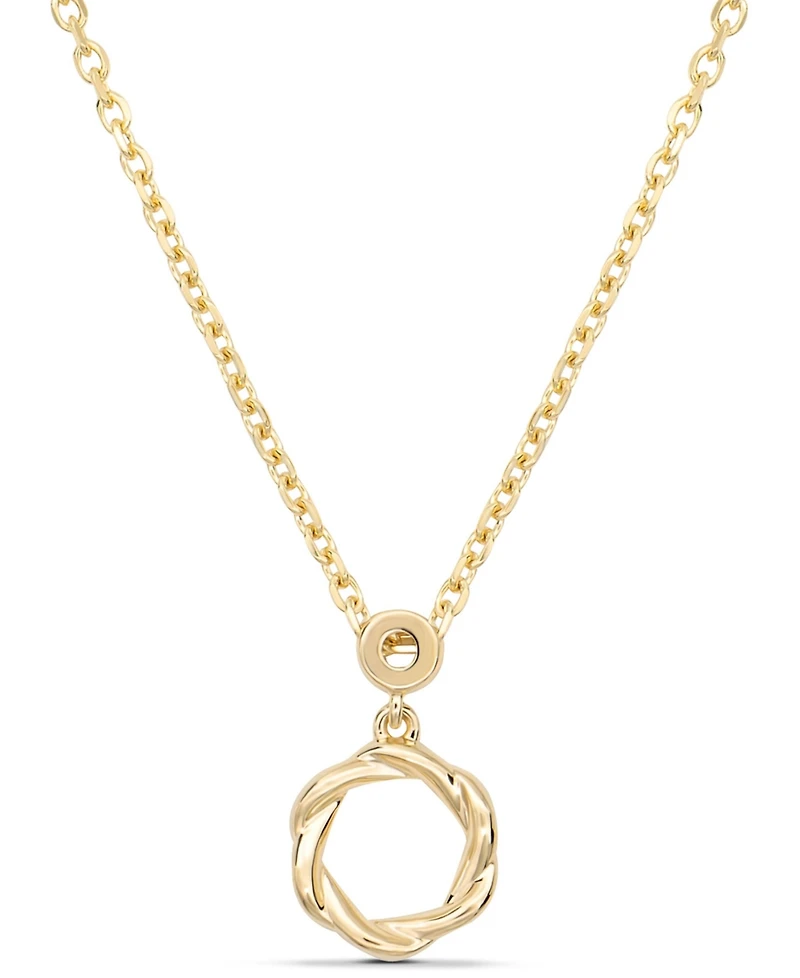 Devata Eternity Pendant Chain Necklace in 14K Gold, 16 in adj to 18 in, approx. 4.1 grams
