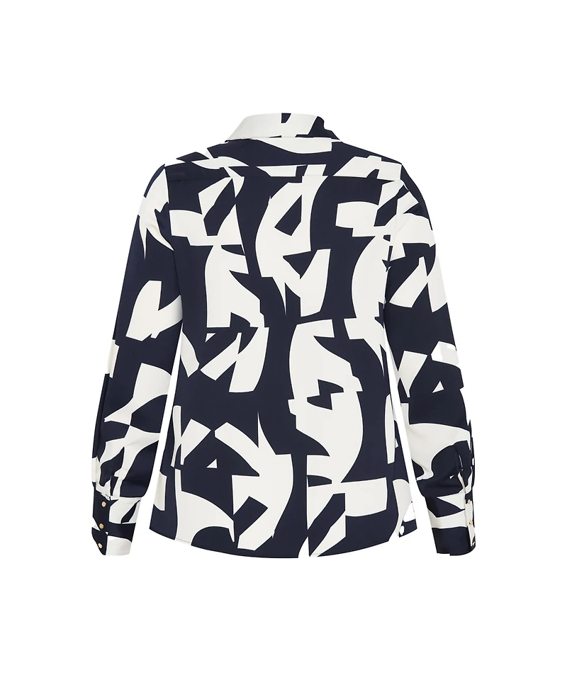 City Chic Plus Enya Print Shirt