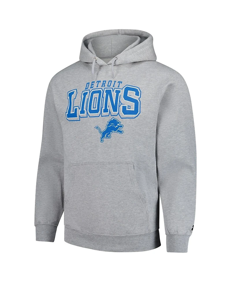 Starter Men's Heather Gray Detroit Lions Vintage Pullover Hoodie