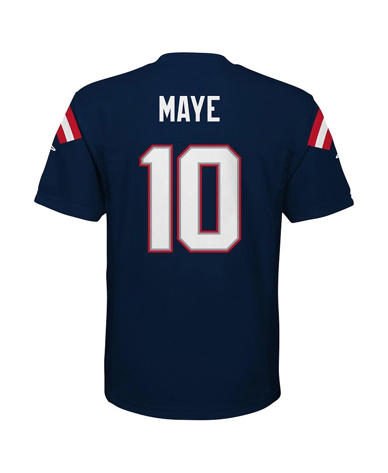 Outerstuff Big Boys and Girls Drake Maye Navy New England Patriots Replica Player Jersey