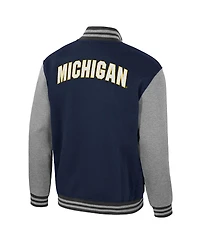 Colosseum Men's Navy Michigan Wolverines Ambi-Turner Full-Zip Varsity Jacket