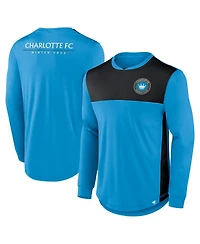 Fanatics Men's Blue Charlotte Fc Mid Goal Long Sleeve T-Shirt
