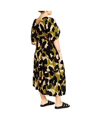 City Chic Plus Size Aria Print Dress