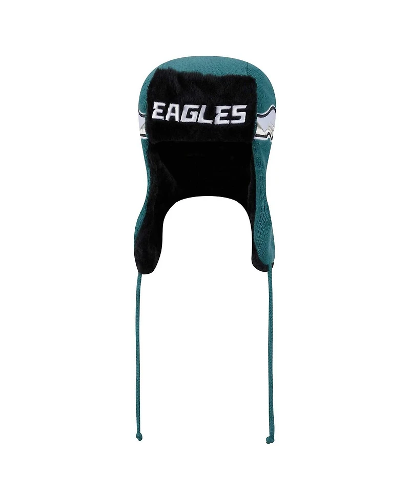 New Era Men's Midnight Green Philadelphia Eagles Helmet Head Trapper Knit Hat