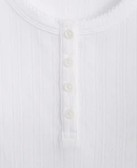 Epic Threads Little & Big Girls Solid Pointelle Henley Top, Exclusively at Macy's