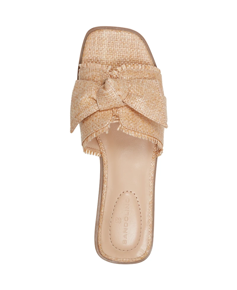 Bandolino Women's Vallen Knotted Bow Flat Slide Sandals