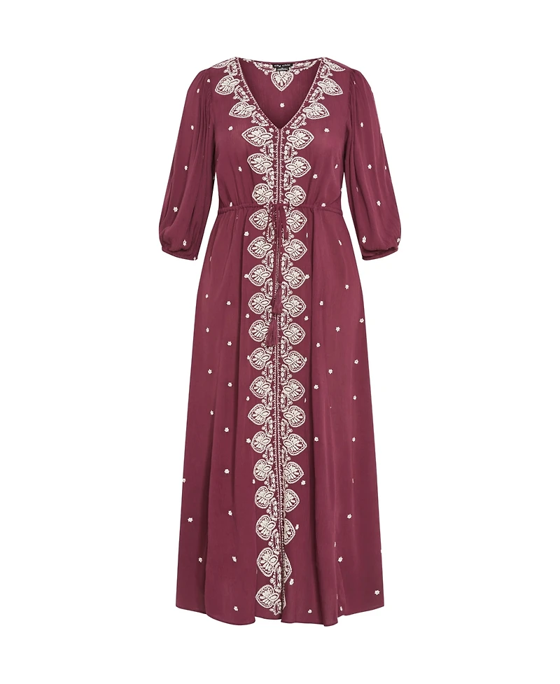 City Chic Plus Size Ulla Embroidered Dress