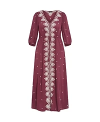 City Chic Plus Size Ulla Embroidered Dress
