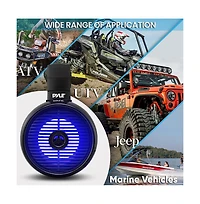 Pyle 6.5'' Marine Wakeboard Speaker System with Built-in Led Lights, 200W, Black