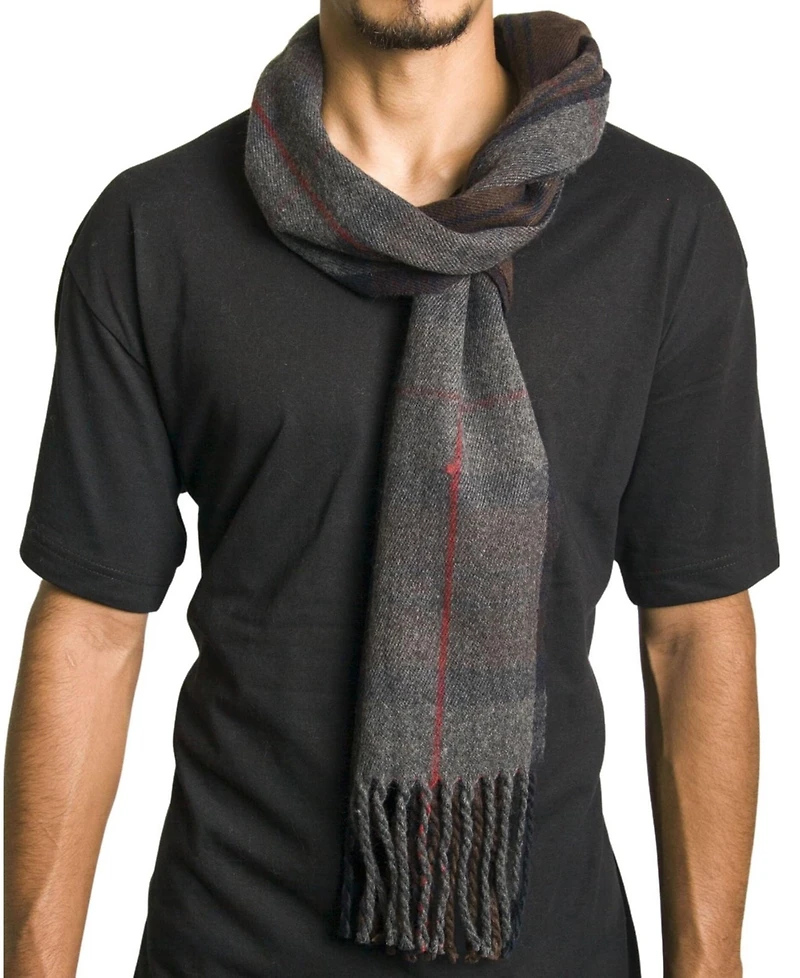 Alpine Swiss Men's Scarf Soft 80 Inch Long Warm Scarves Plaids Winter Shawl