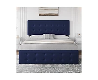gaomon Queen Size Bed Frame with 4 Storage Drawers and Headboard, Velvet Upholstered Platform Bed Frame with Wooden Slats Support