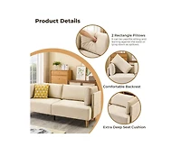 gaomon 76.7" Modern Loveseat Sofa With Armrests, Modern Sofa With Deep Seats And 2 Removable Back Cushions, For Living Room, Bedroom, Apartment, Offic