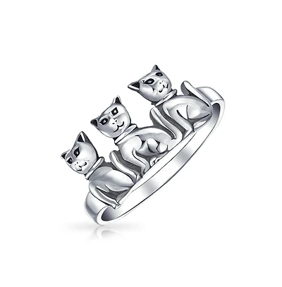 Bling Jewelry Bff Friendship Kitten Cat Band Sterling Silver Ring Best Friends