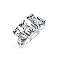 Bling Jewelry Bff Friendship Kitten Cat Band Sterling Silver Ring Best Friends