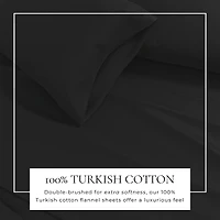 Linery & Co. Turkish Cotton Double-Brushed Solid Color Flannel Bed Sheet Set