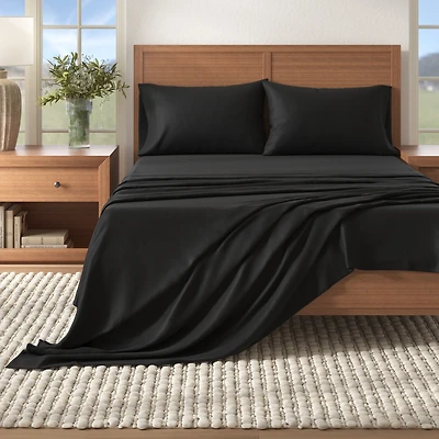 Linery & Co. Turkish Cotton Double-Brushed Solid Color Flannel Bed Sheet Set