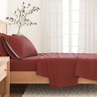 Linery & Co. Turkish Cotton Double-Brushed Solid Color Flannel Bed Sheet Set