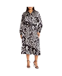 City Chic Plus Sienna Print Dress