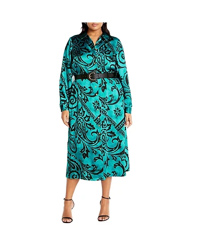 City Chic Plus Sienna Print Dress