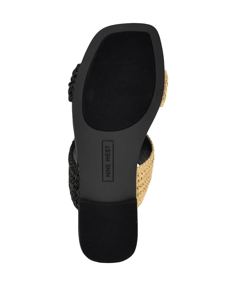 Nine West Women's Quara Woven Flat Slip-On Sandals
