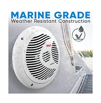 Pyle 8" Waterproof Marine Component Speakers - 180 Watt, White
