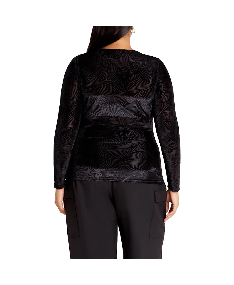 City Chic Plus Sienna Zebra Top