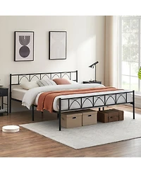 gaomon King Bed Frame with Headboard, 12.2" H Metal Platform Bed Frame