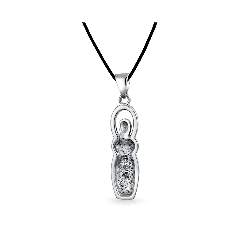 Bling Jewelry Divine Venus Of Willendorf Fertility Goddess Pendant Necklace Silver 16" Silk Cord