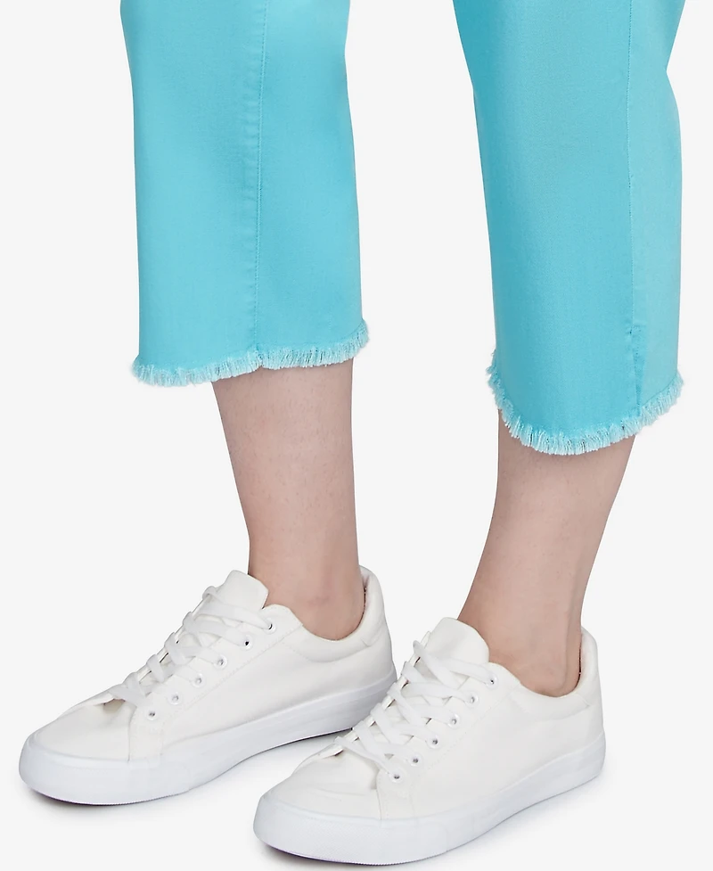 Ruby Rd. Petite Oasis Pull On Fringe Denim Capri Pants