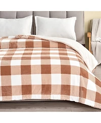 Linery & Co. Velvet Plush Reversible Sherpa Throw Blanket