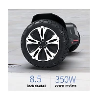 Gyroshoes Warrior 8.5 inch Off Road All Terrain Smart G2 Hoverboard with Bluetooth Speaker and Led Lights, Self Balancing Hoverboards for Kids & Adult
