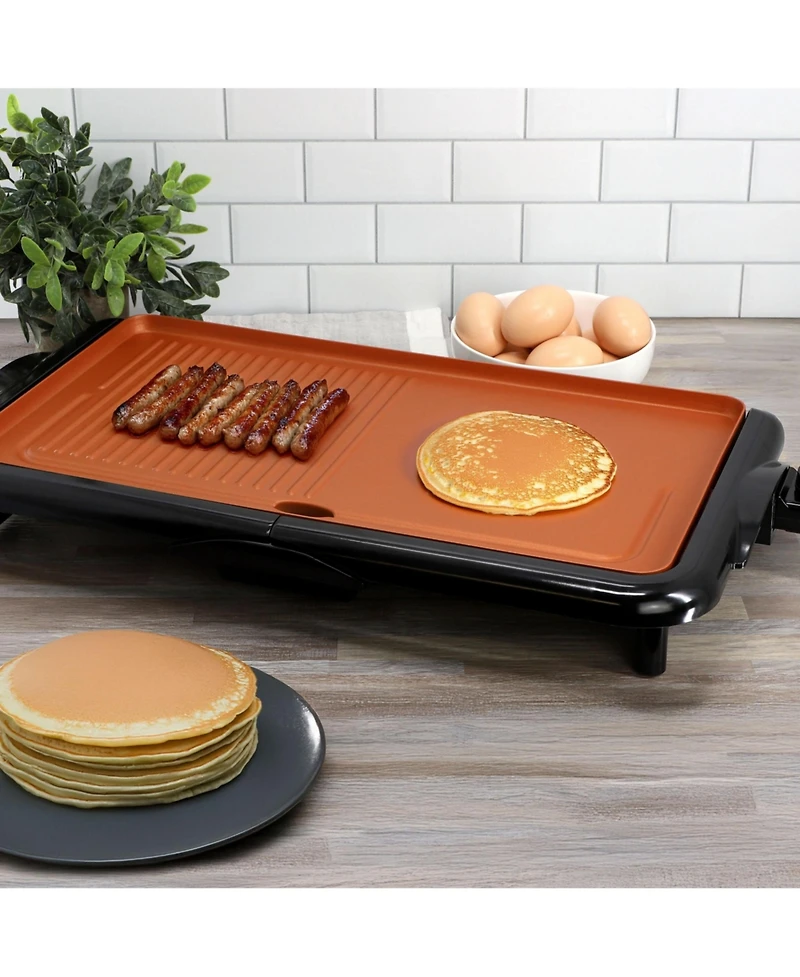 MegaChef 18.89 Inch Electric Grill/Griddle with Copper Coating