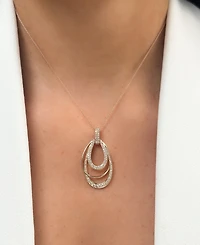 Le Vian Nude Diamond Multi Layered Teardrop Orbital Adjustable 20" Pendant Necklace (1 ct. t.w.) in 14k Rose Gold