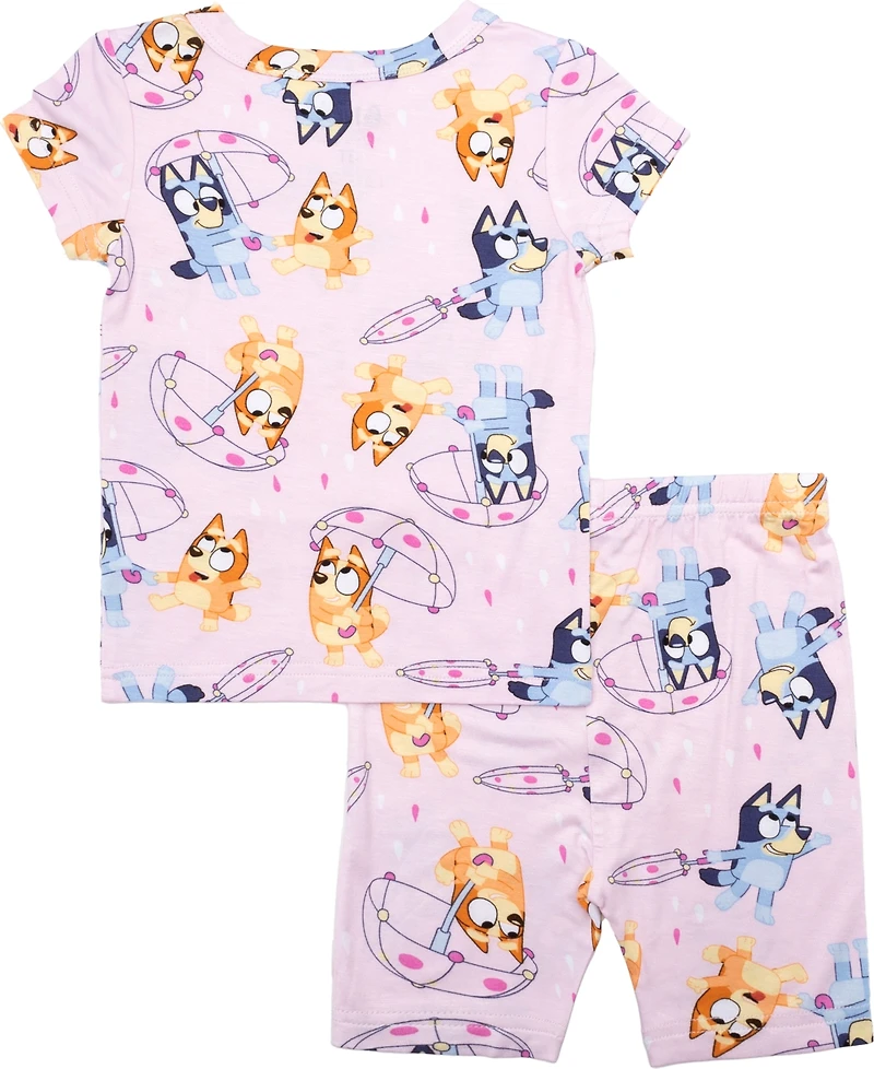 Bluey Toddler Girls Short Sleeve and Biker Short, 2-Piece Pajama Set
