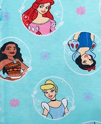 Disney Princess Toddler Girls Short Sleeve and Biker Shorts, 2-Piece Pajama Set