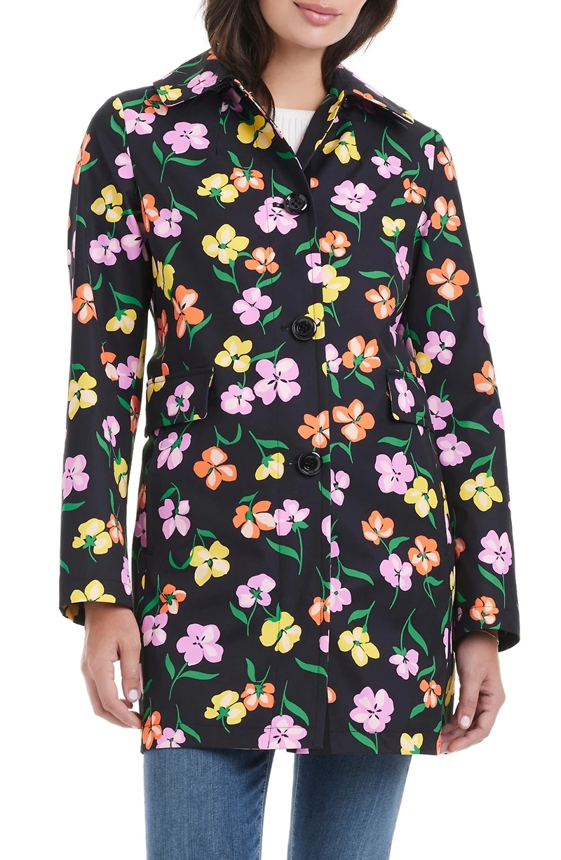 kate spade new york Women's A-Line Printed Trench Coat
