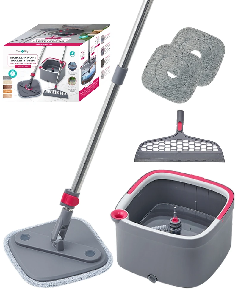 True & Tidy Mop, Silicone Sweeper & Bucket Cleaning System