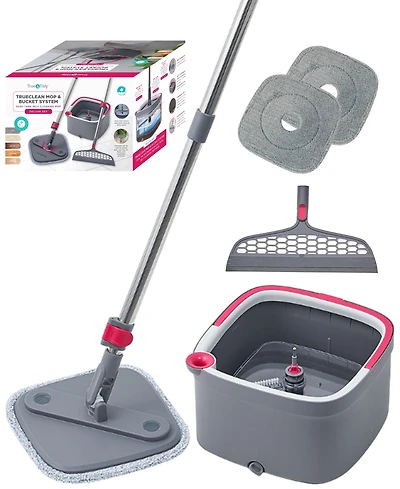 True & Tidy Mop, Silicone Sweeper & Bucket Cleaning System