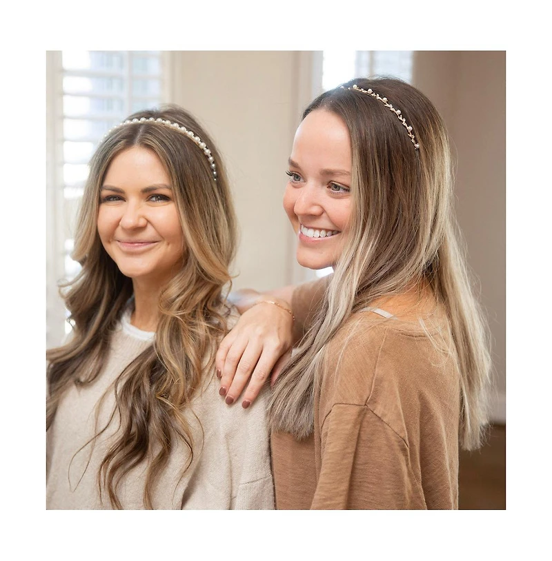 Thin Embellished Headband - Gem Leaf