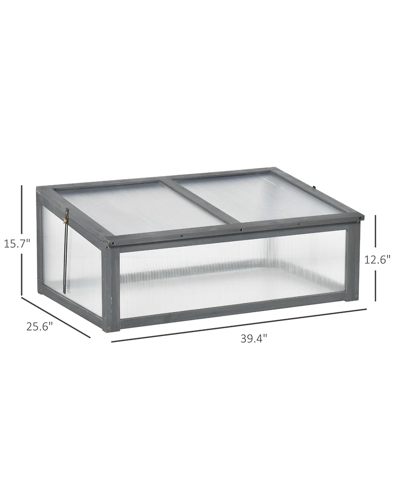 Outsunny 39" x 26" x 16" Wood Cold Frame house,