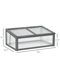 Outsunny 39" x 26" x 16" Wood Cold Frame house,
