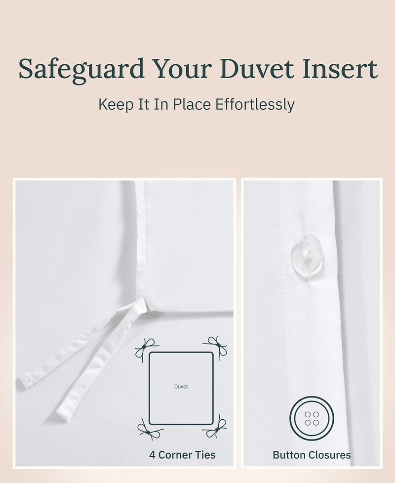 Luxury 3-Piece Duvet Cover Set - 400 Thread Count 100% Cotton Sateen, Comforter with 2 Pillow Shams by California Design Den