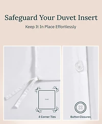 Luxury 3-Piece Duvet Cover Set - 400 Thread Count 100% Cotton Sateen, Comforter with 2 Pillow Shams by California Design Den
