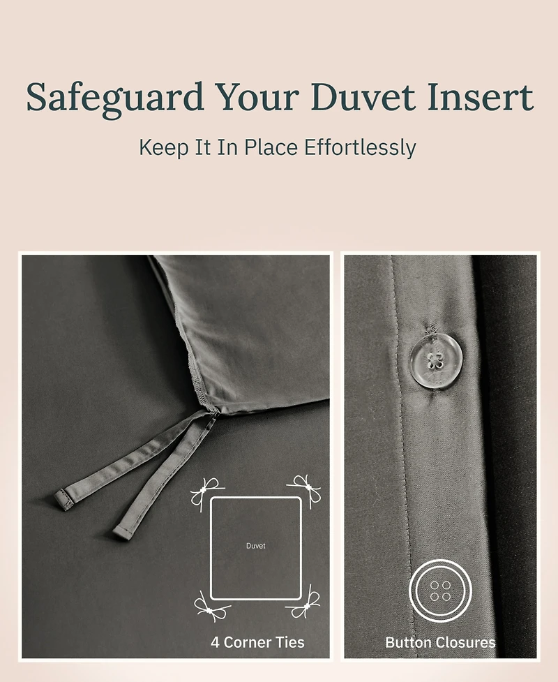 Luxury 3-Piece Duvet Cover Set - 400 Thread Count 100% Cotton Sateen