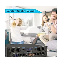 Pyle Bluetooth Home Audio Amplifier, 4-Ch. Audio Source Stereo Receiver System with Fm Radio, MP3/Usb/Sd/Aux Playback (500W Max)